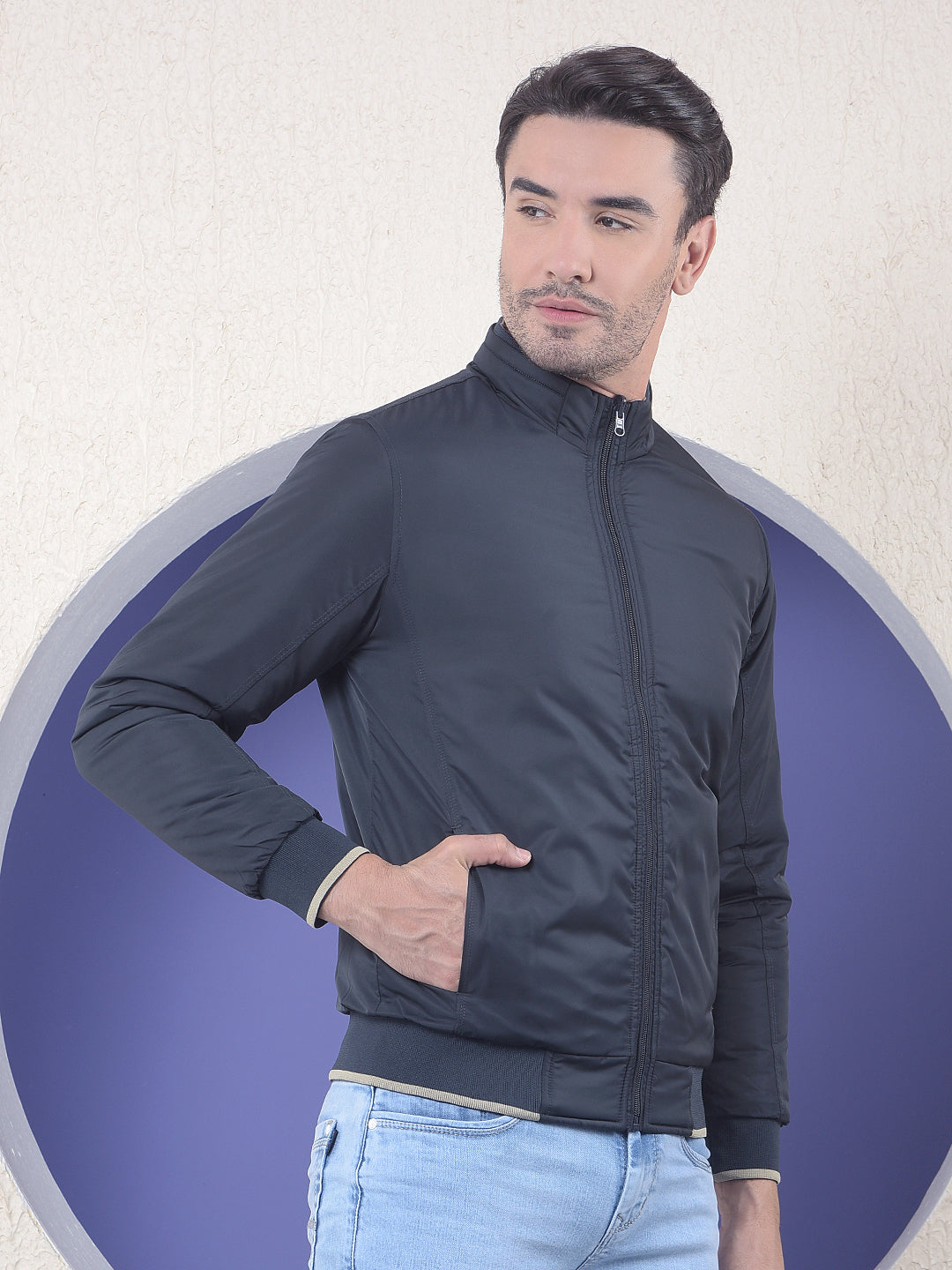 Pulse Navy Reversible Bomber Zip Jacket.