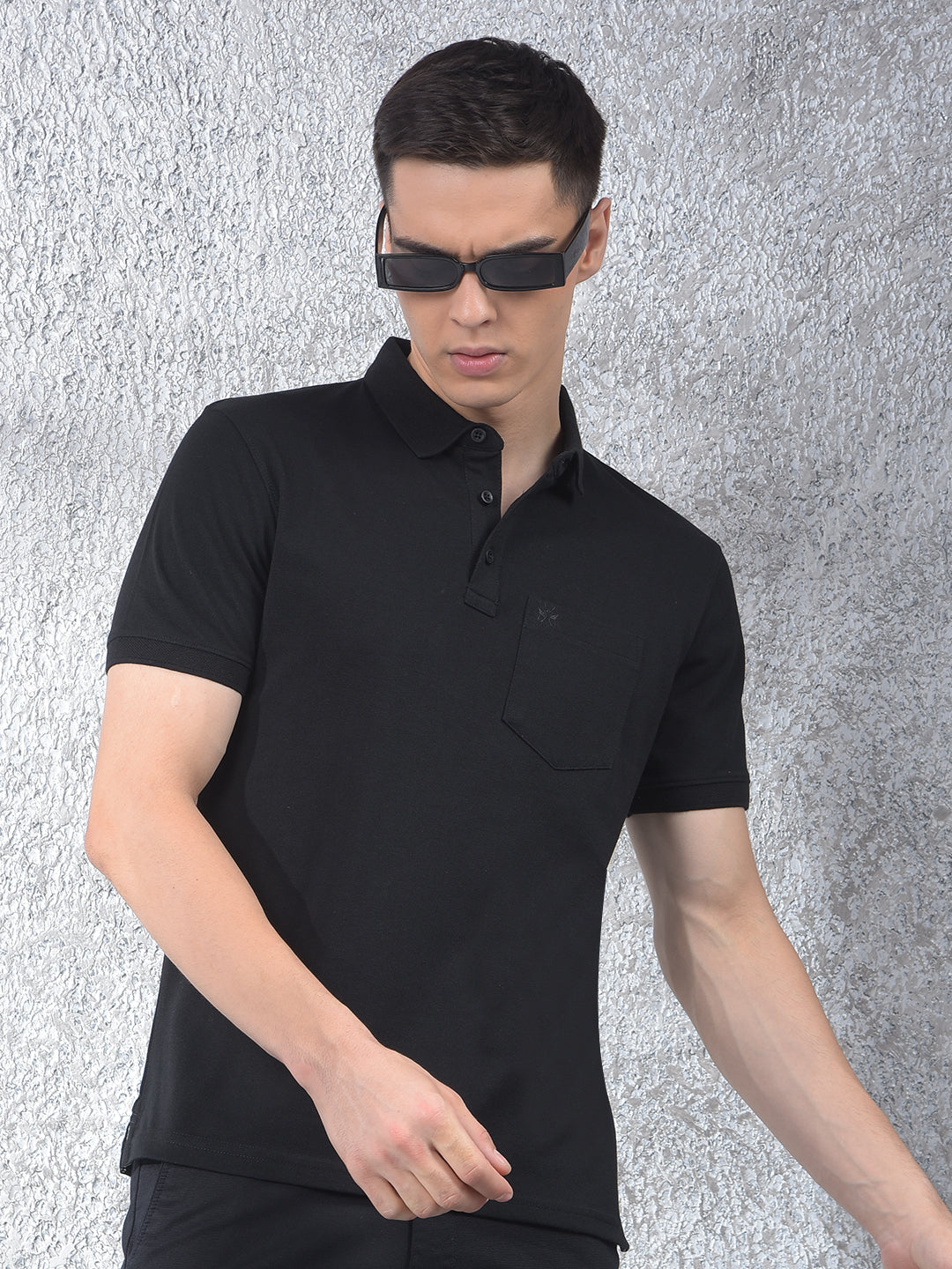 Black Polo Neck T-Shirt
