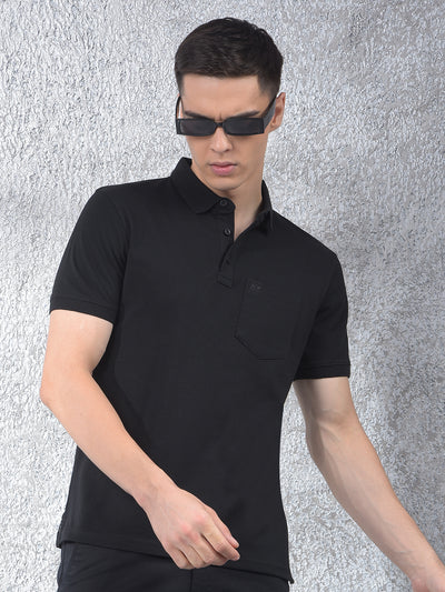 Black Polo Neck T-Shirt