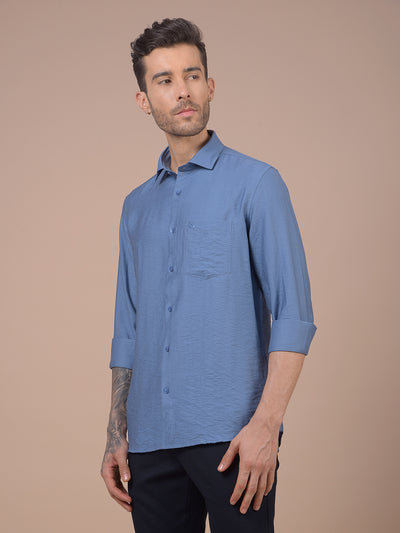 Blue Textured Shirt