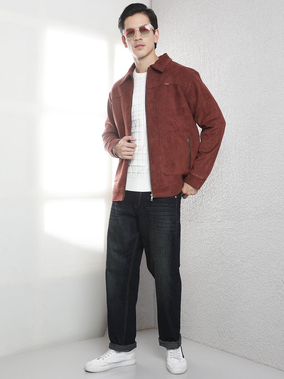 Brown Faux Suede Shacket