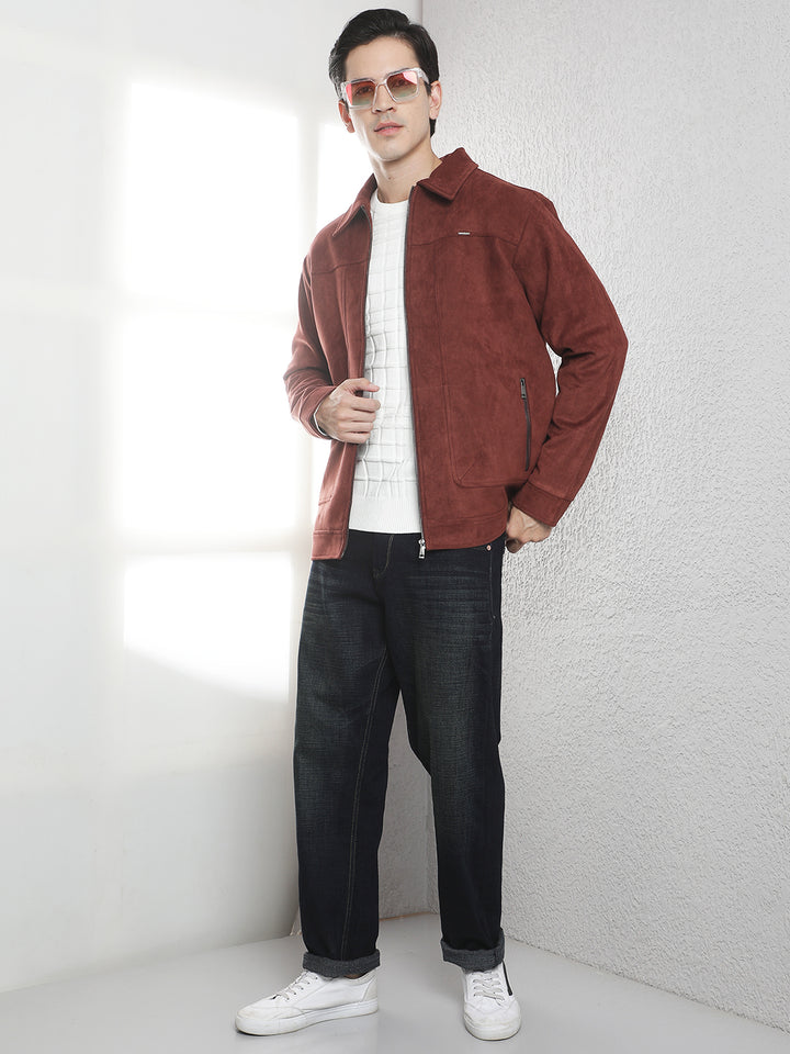 Brown Faux Suede Shacket