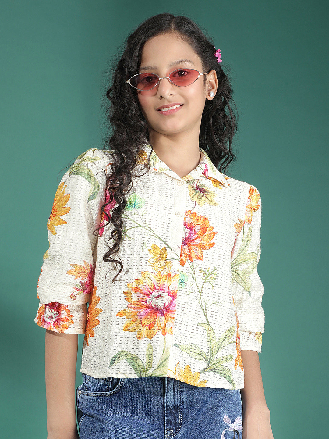 Multi-Color Floral Print Shirt