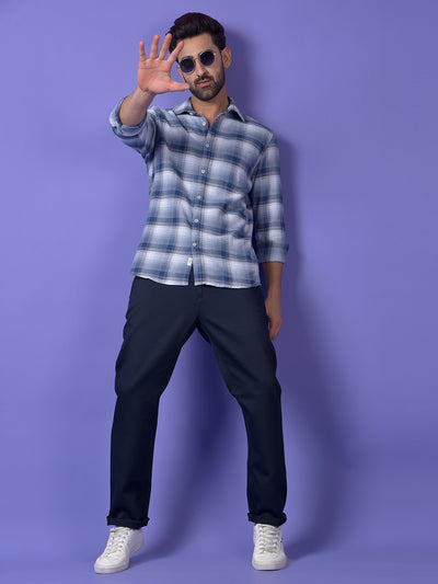 Grey Checked 100% Cotton Shirt