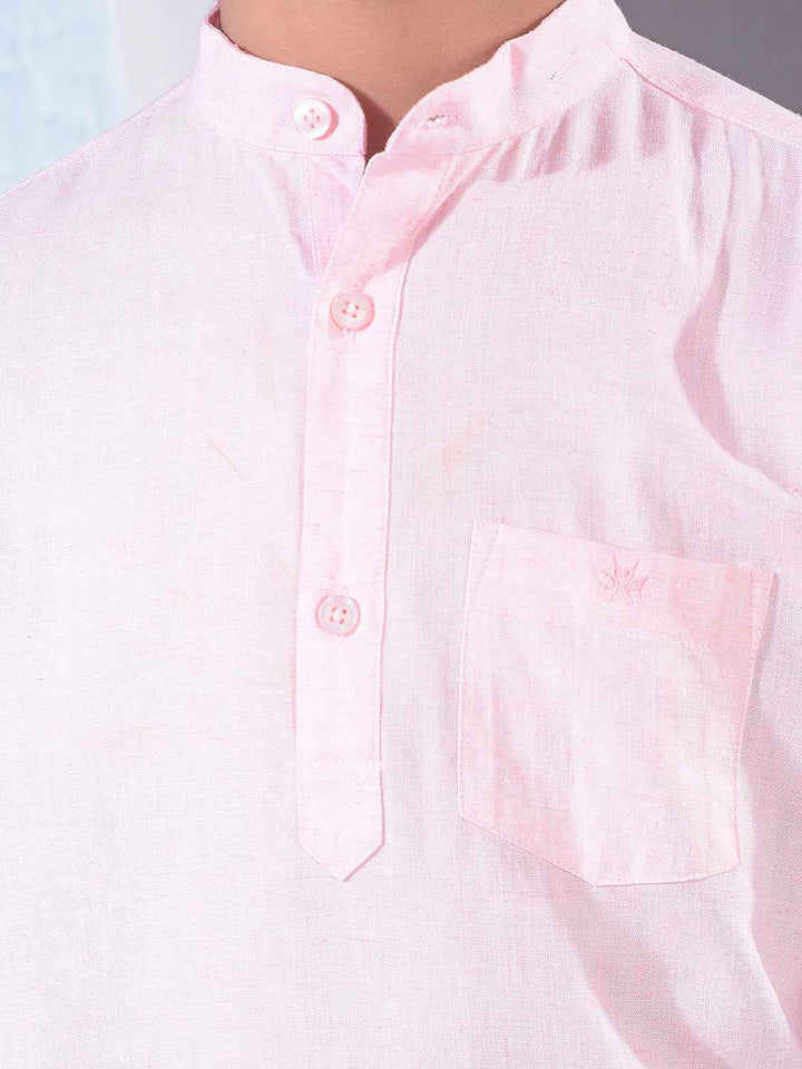 Pink Linen Kurta
