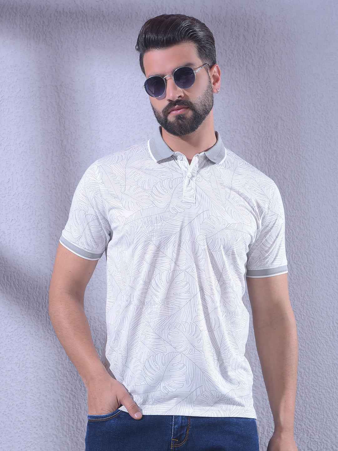 White Floral Print T-Shirt