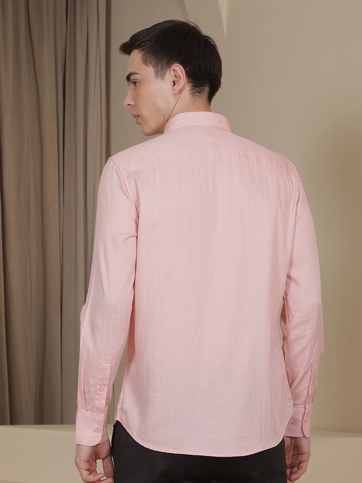 Peach Vertical Stripes Shirt