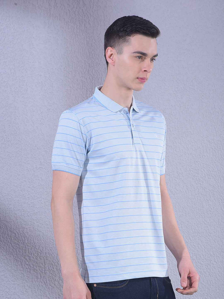 Blue Horizontal Striped T-Shirt