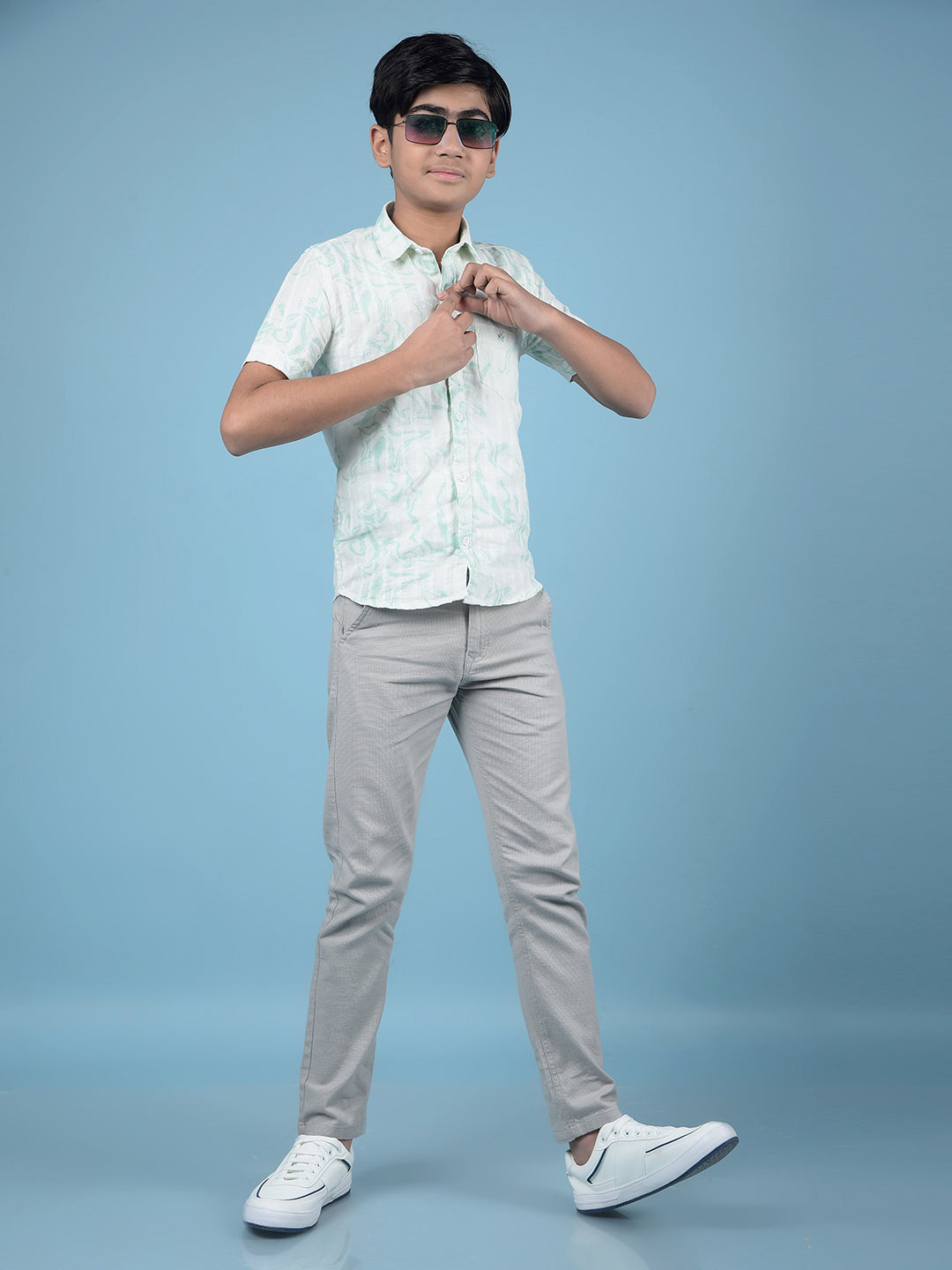Grey Printed Trousers