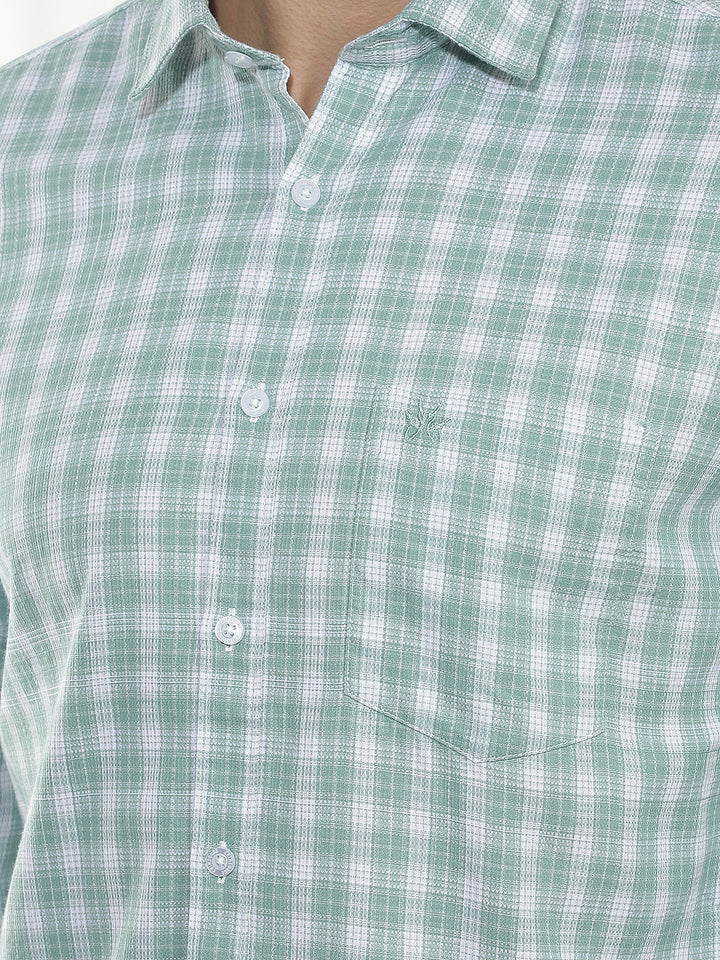 Green Checked 100% Cotton Shirt