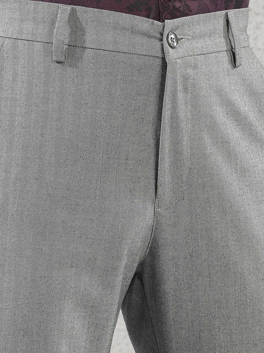 Grey Vertical Striped Trousers