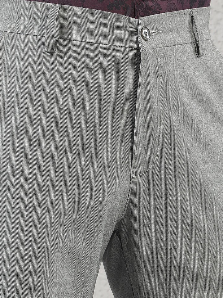 Grey Vertical Striped Trousers