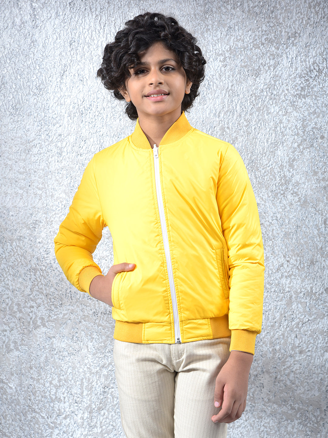 Elegant Yellow Reversible Jacket