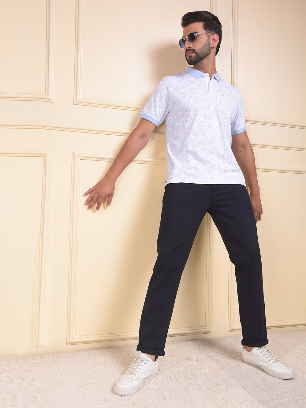 Navy Blue Tailored Trousers