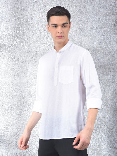 White Linen Kurta-Men Kurtas-Crimsoune Club