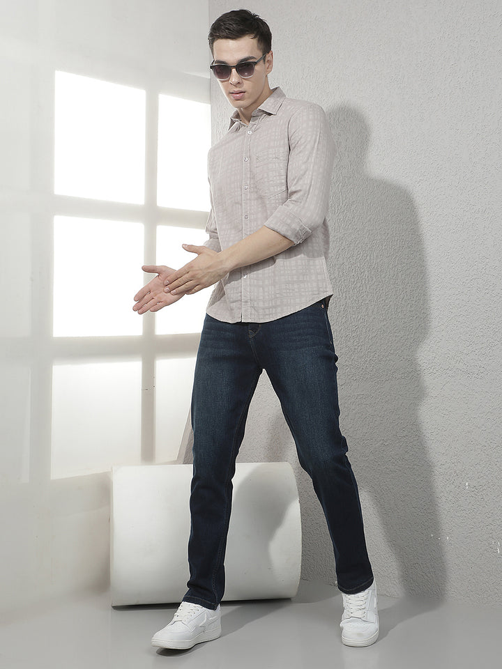 Grey Jacquard 100% Cotton Shirt