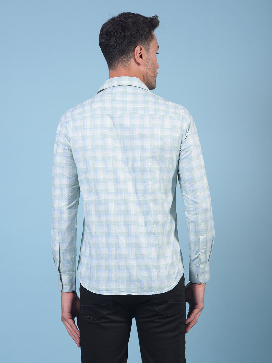 Green Checked 100% Cotton Shirt