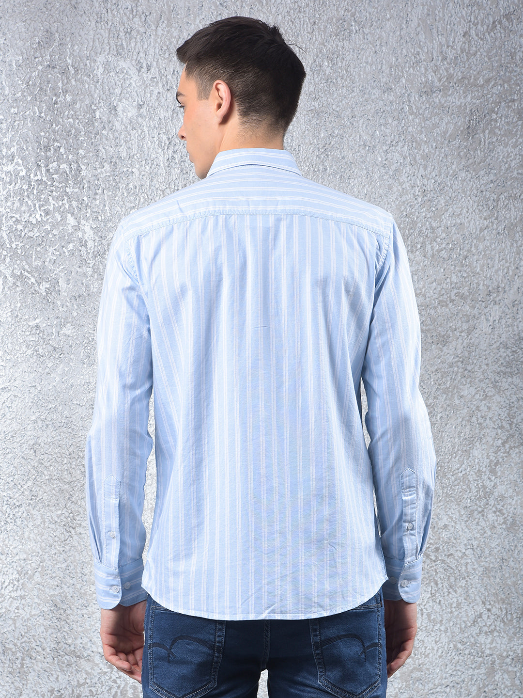 Blue Vertical Stripes 100% Cotton Shirt