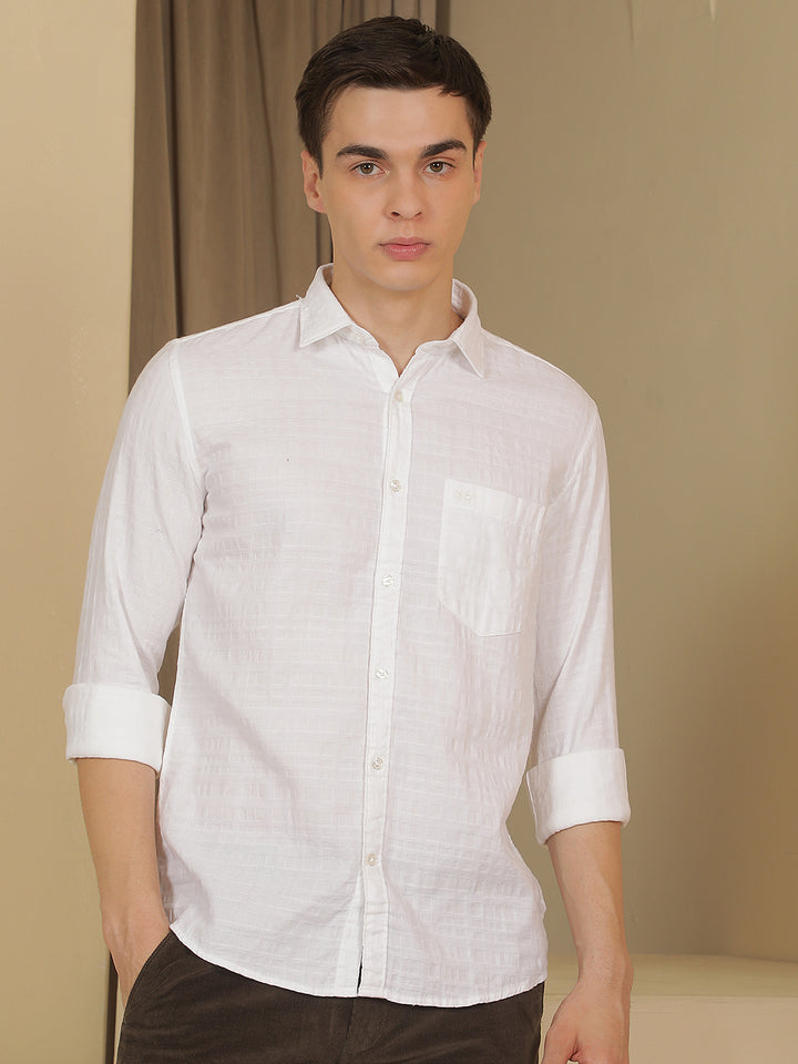 White Printed 100% Cotton Shirt