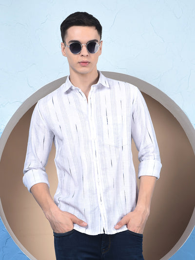 White Vertical Stripes 100% Cotton Kurta
