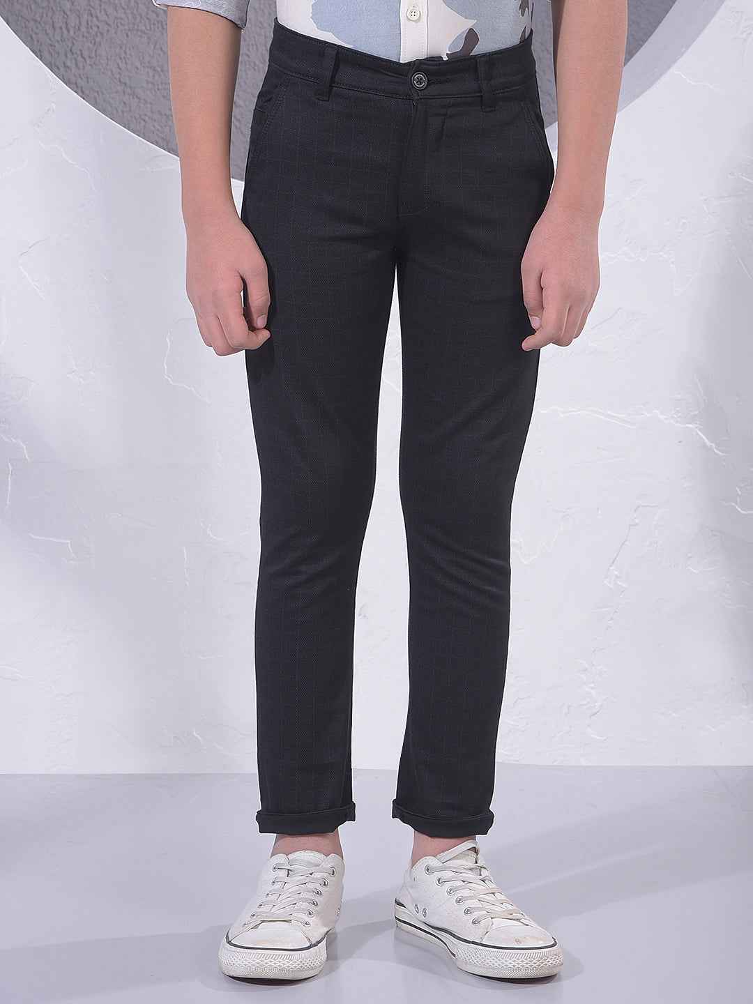 Black Checked Trousers