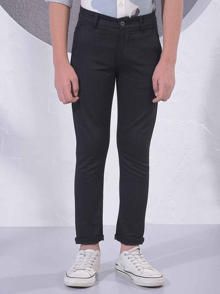 Black Checked Trousers