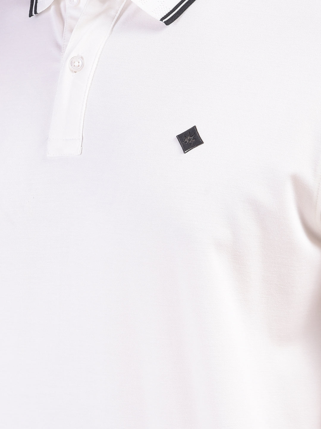 White Polo-Neck T-Shirt