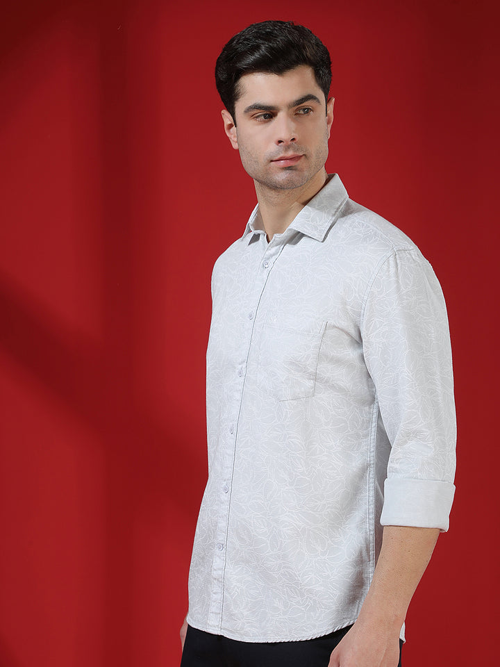 Grey Geometric Print Shirt