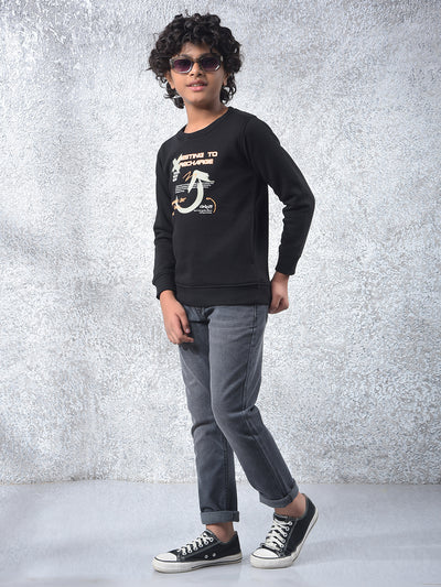 Black Graphic Print Sweatshirt