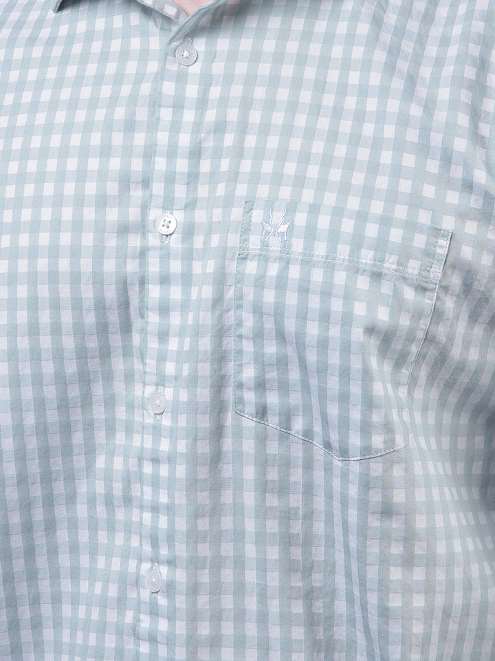 Green Checked 100% Cotton Shirt