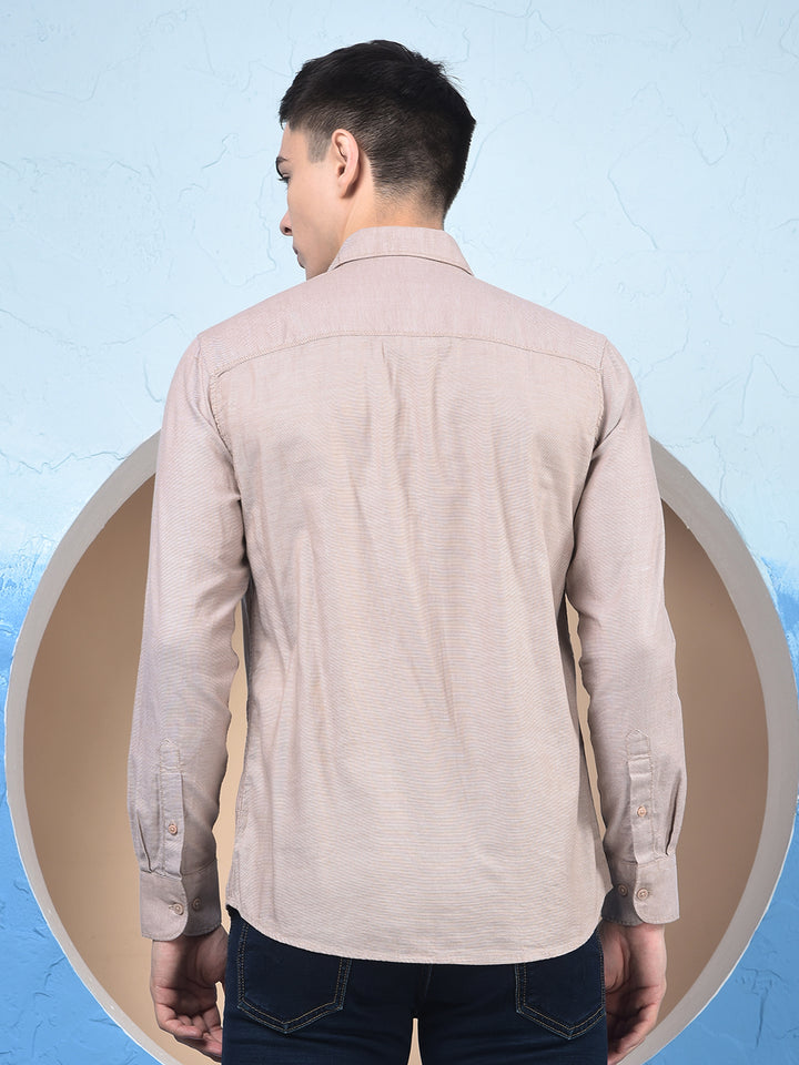 Beige 100% Cotton Shirt