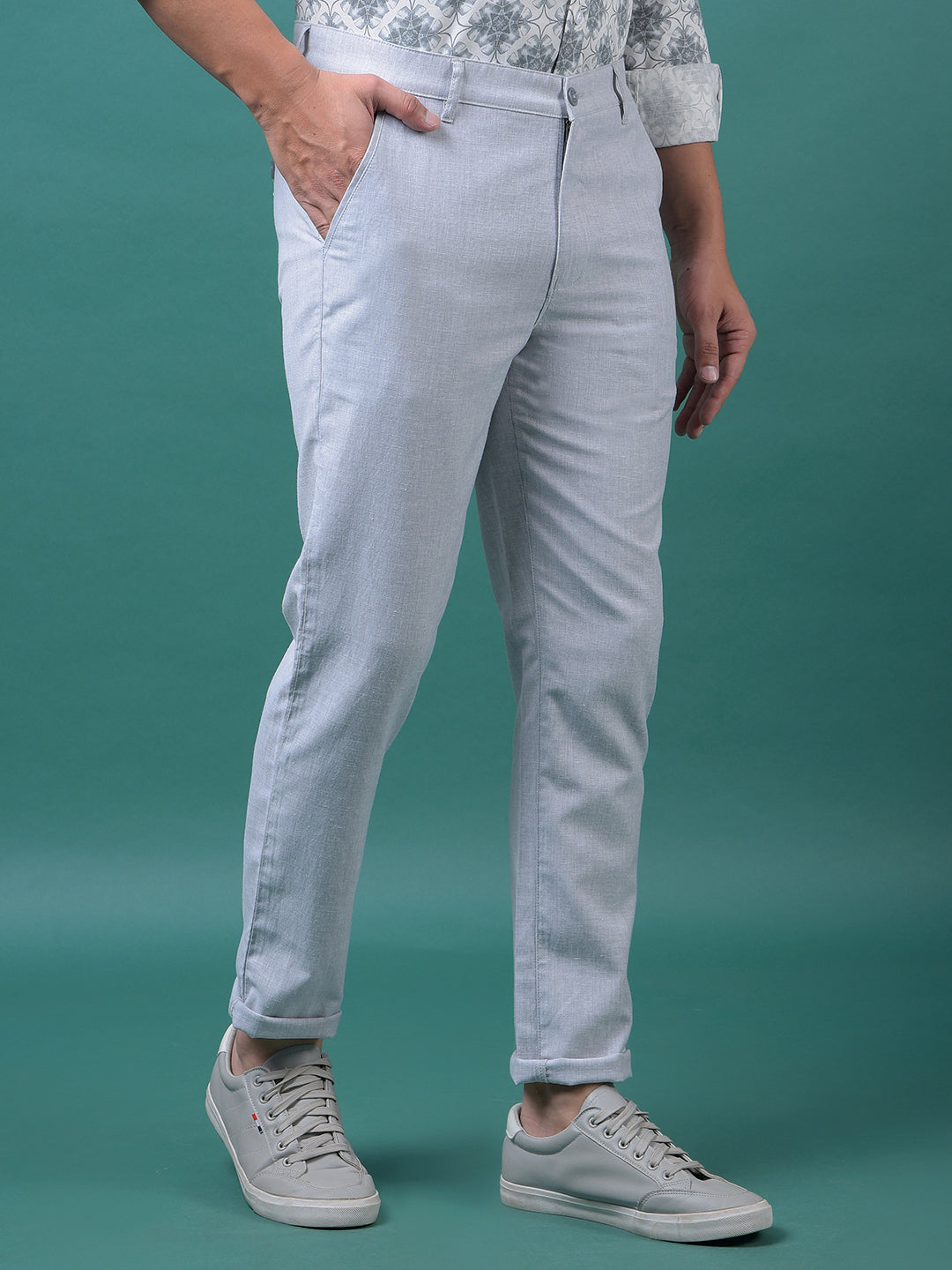 Grey 100% Cotton Trousers