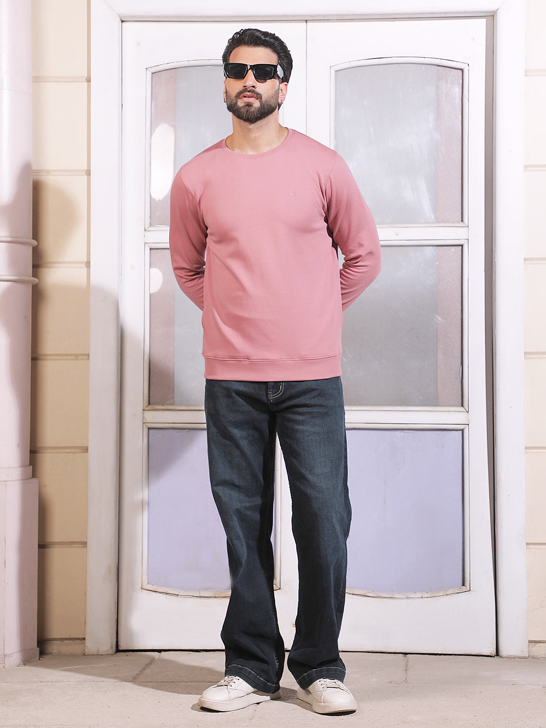 Peach Round Neck Sweatshirt