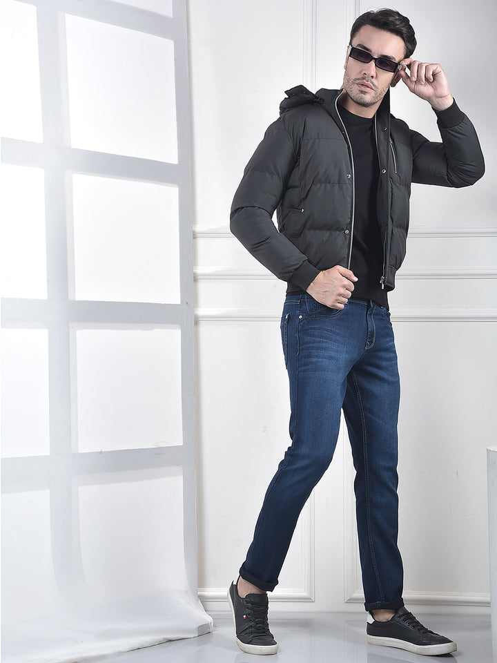 Black Hooded Padded Jacket