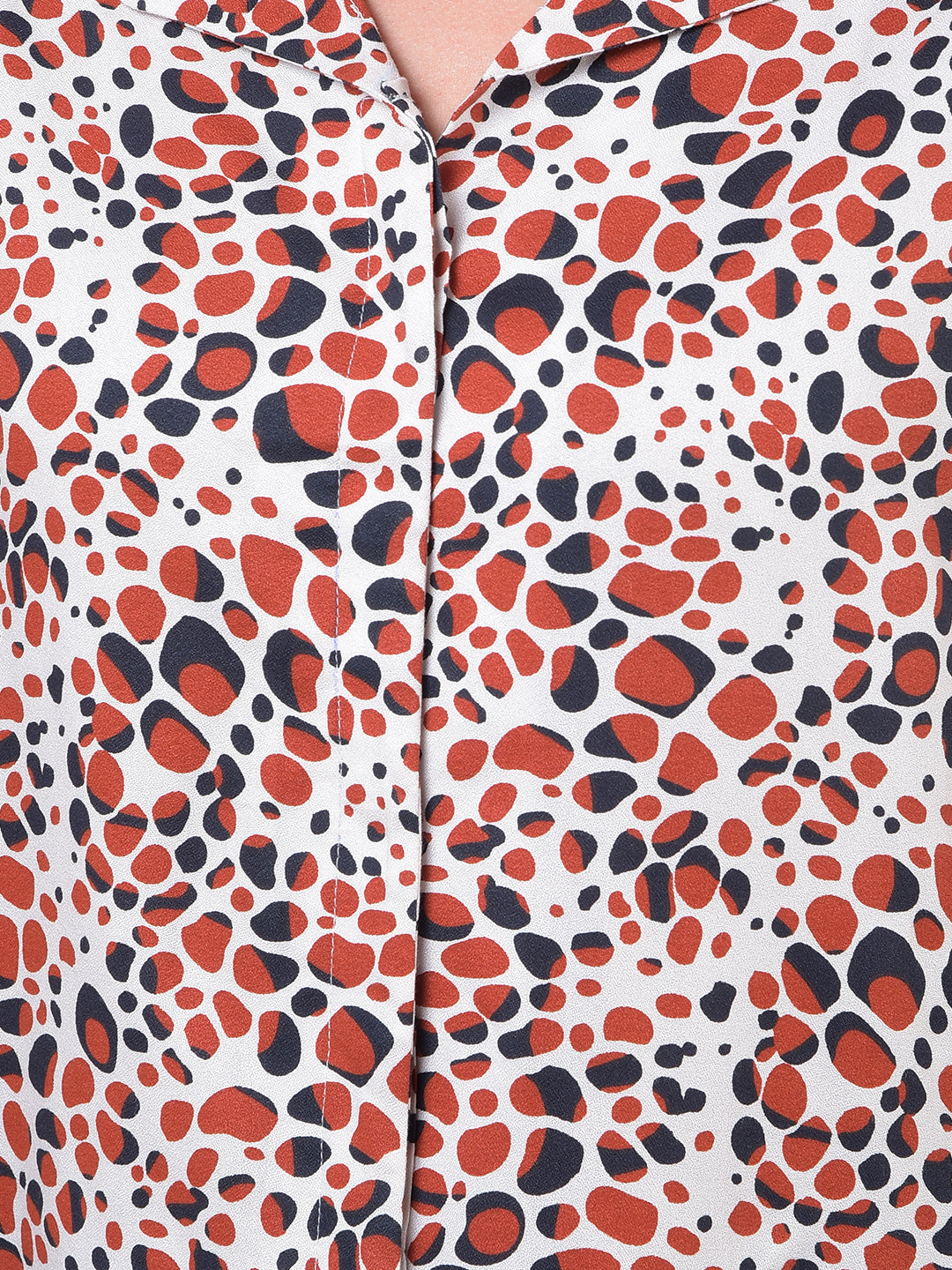 Maroon Printed V-Neck Shirt