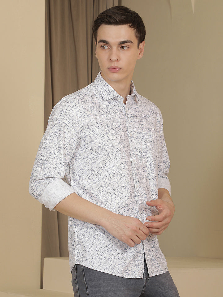 Refined Pacific Blue Printed Shirt