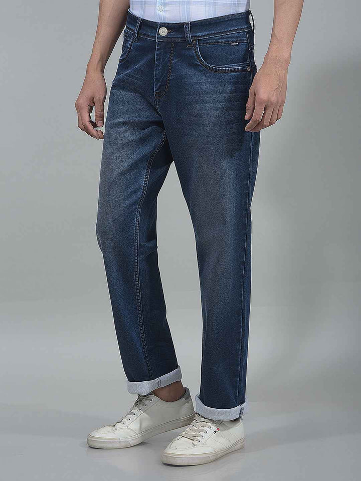 Deep Blue Straight Jeans
