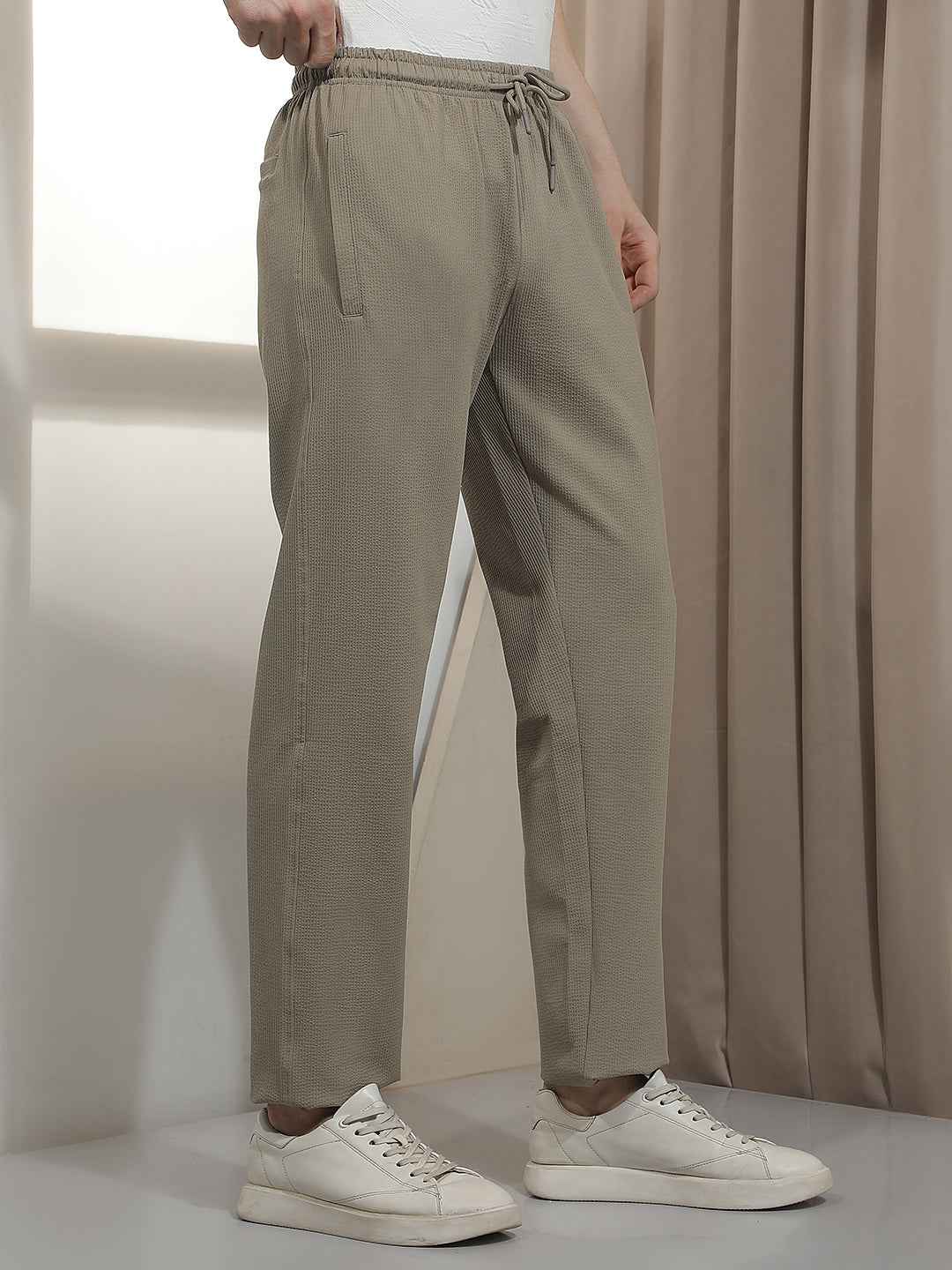 Comfy Beige Athleisure Trackpants