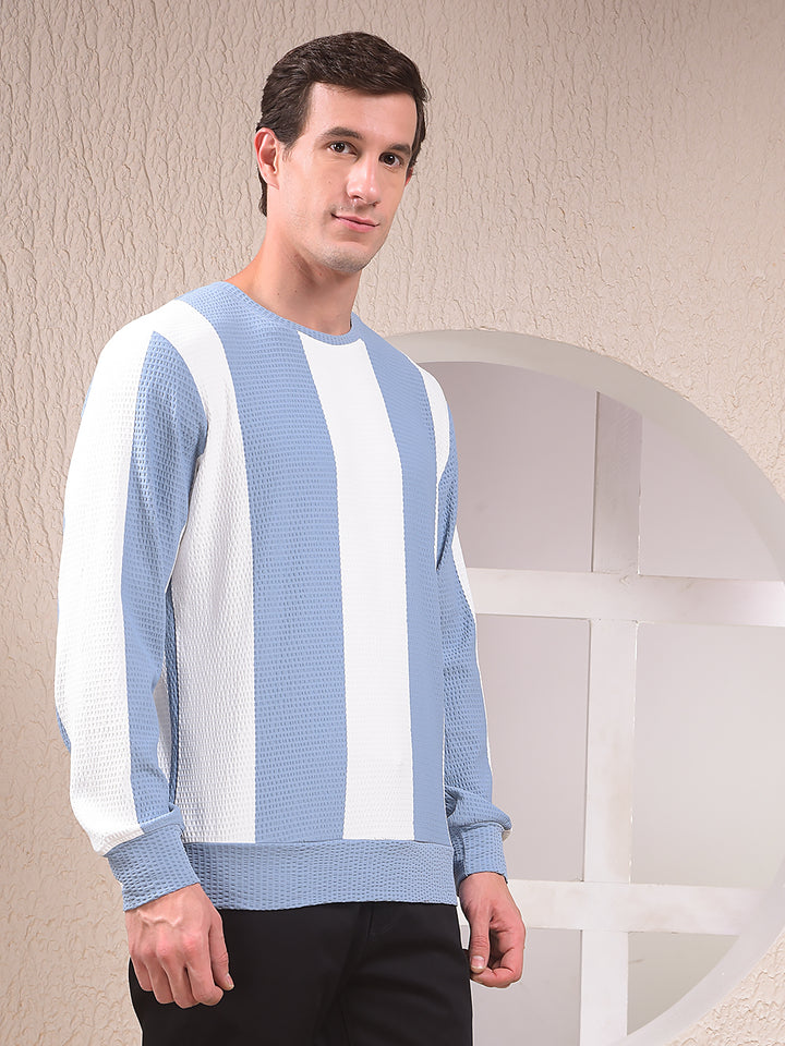 Blue Vertical Stripes Sweatshirt