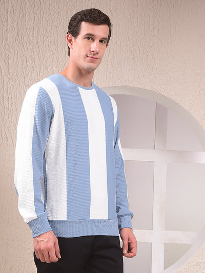 Blue Vertical Stripes Sweatshirt