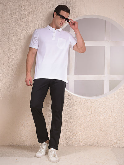 White Polo Neck T-Shirt