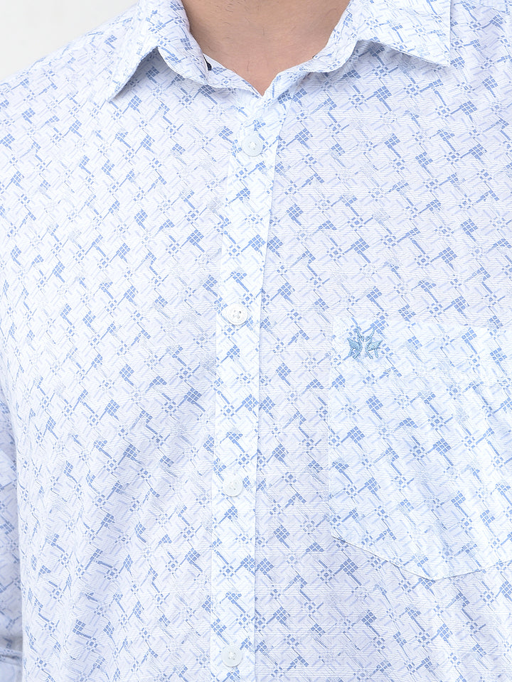 Royal Blue Printed Shirt