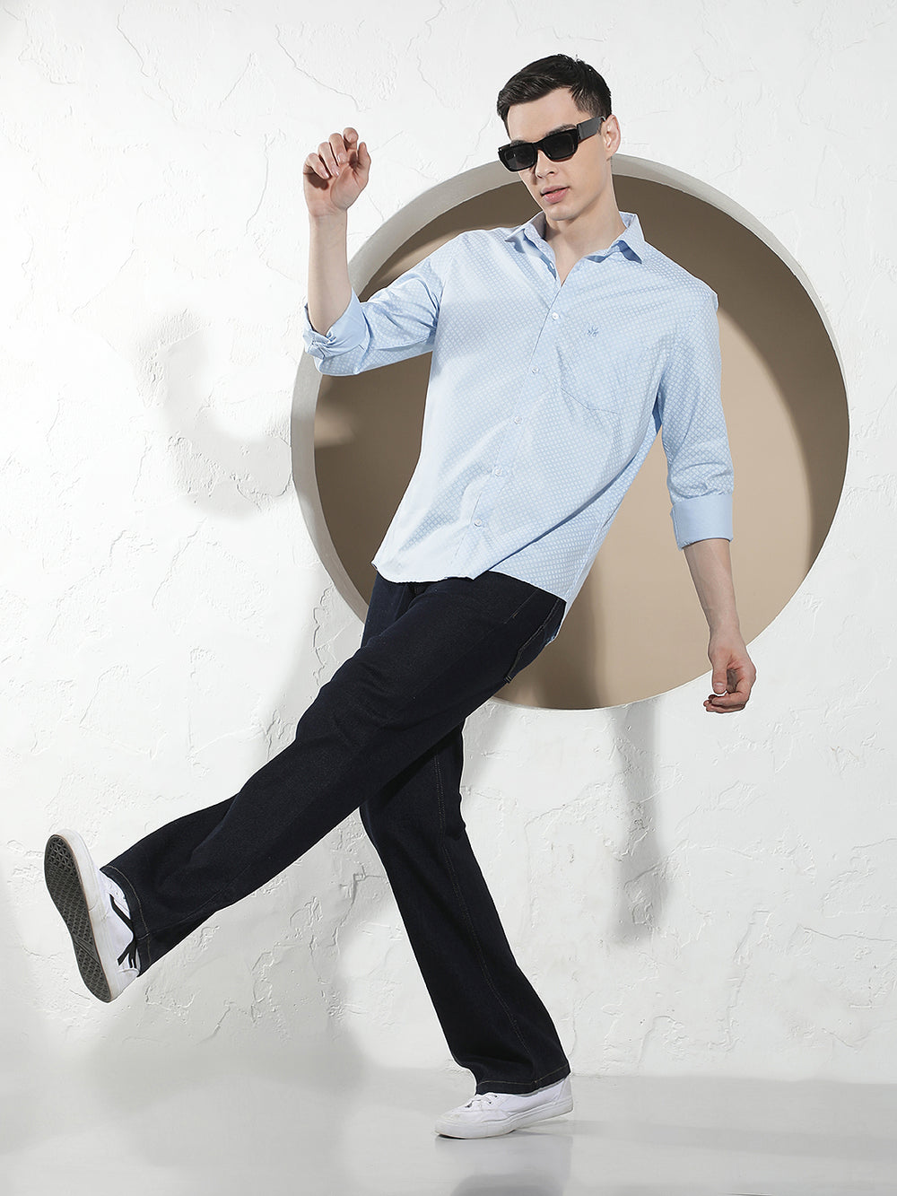 Navy Blue 100% Cotton Baggy Jeans