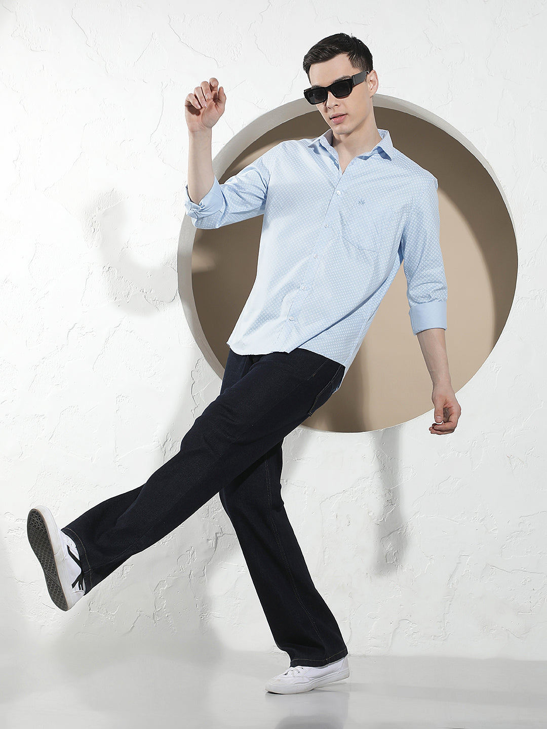 Navy Blue 100% Cotton Baggy Jeans