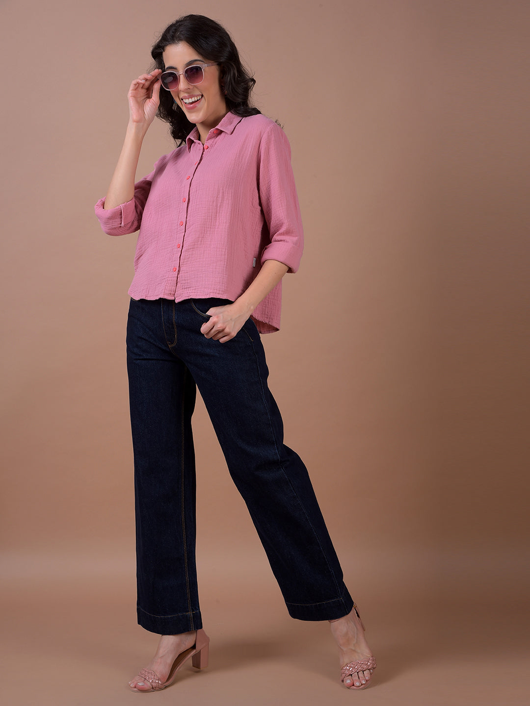 Pink Textured Shirt