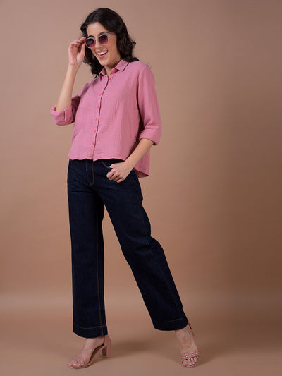 Pink Textured Shirt