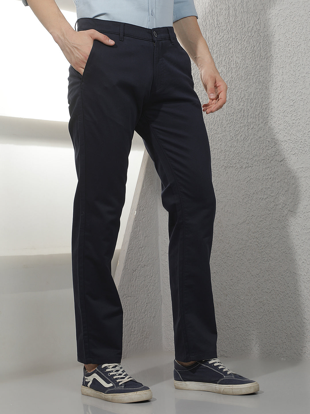 Navy Blue Straight Trousers