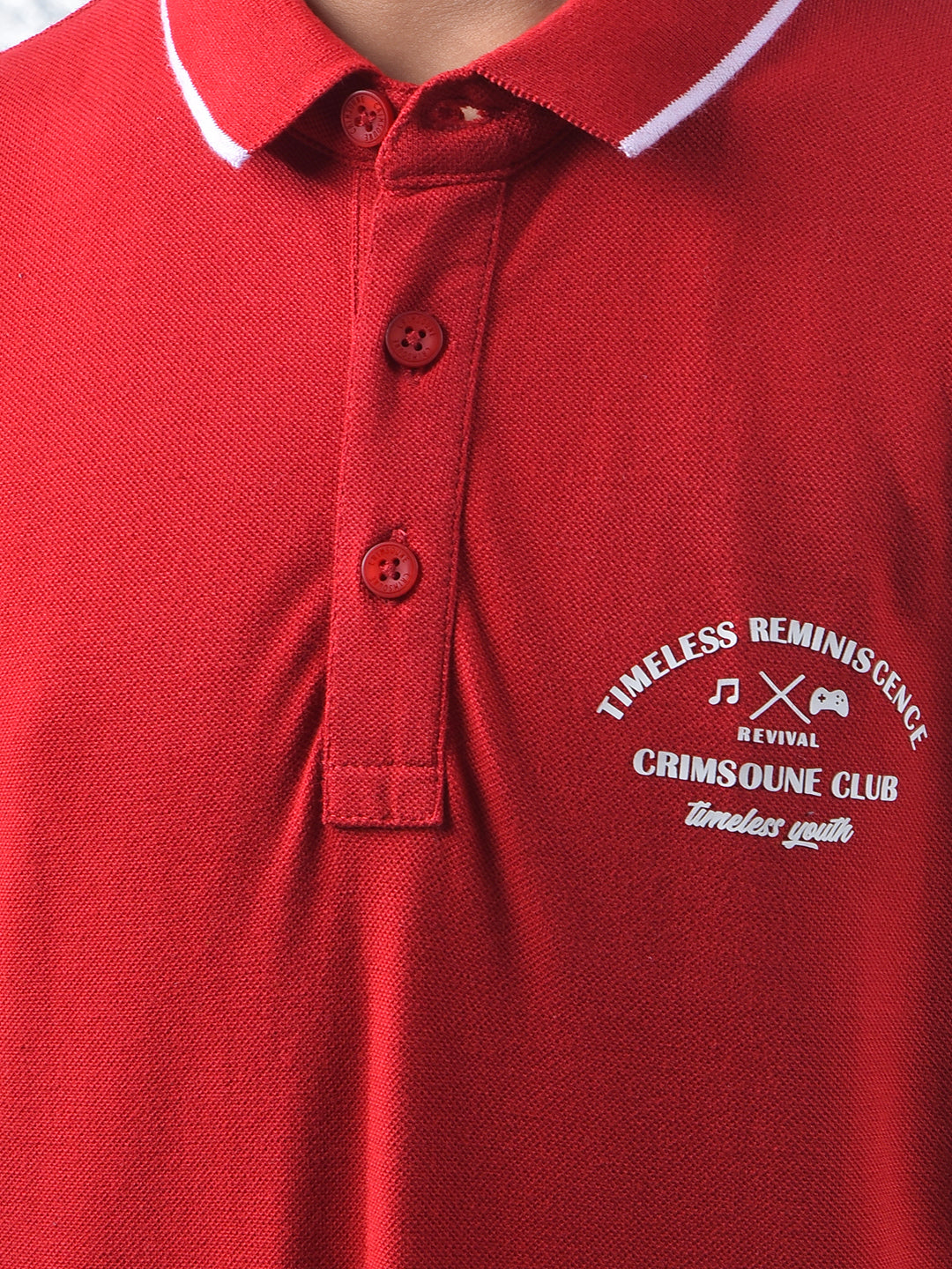 Pure Current Red Polo Neck T-Shirt