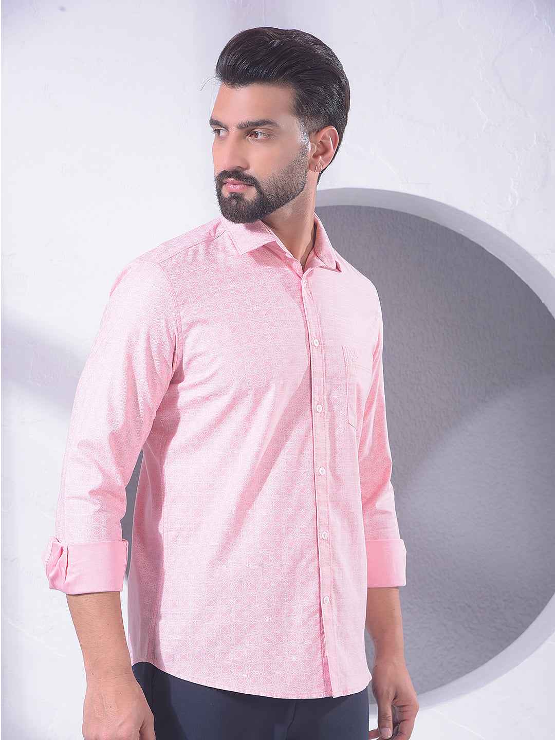 Peach Graphic Print Shirt