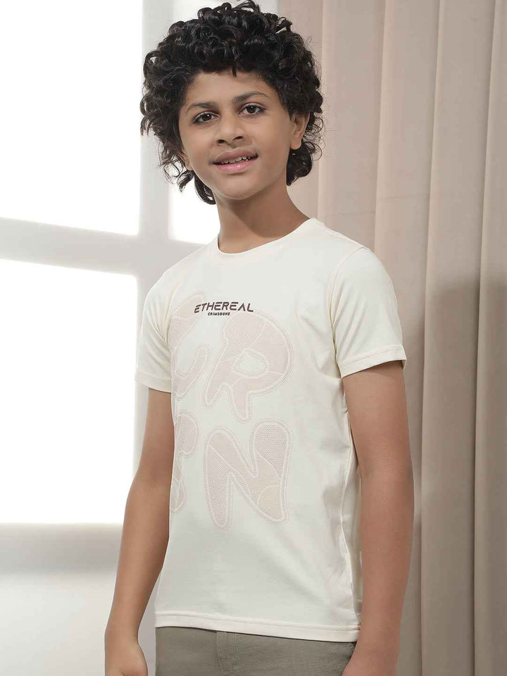 Cream Graphic Print T-Shirt